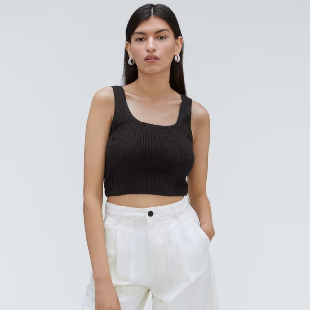 Everlane Cotton Merino Cami, Black Size S NWOT